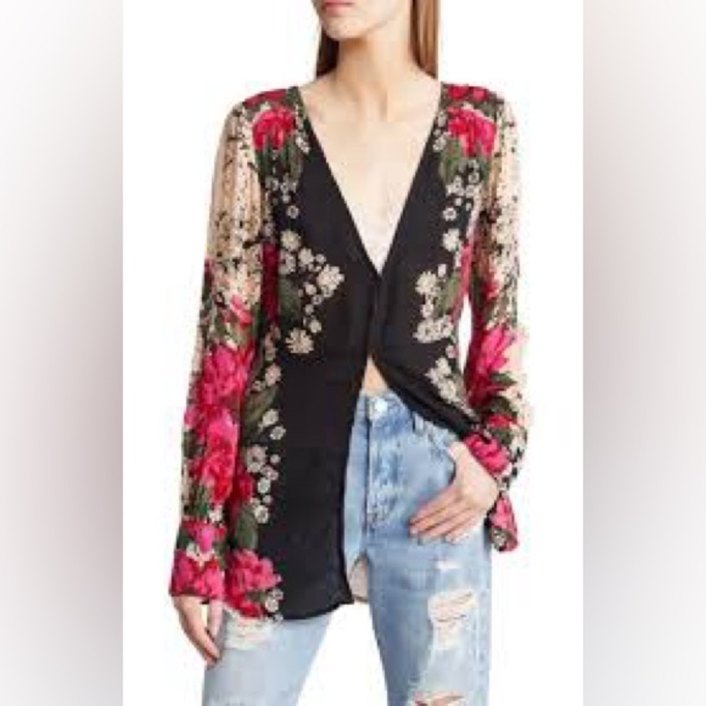 Free People Mikayla Floral Print Tunic Size XS NWOT